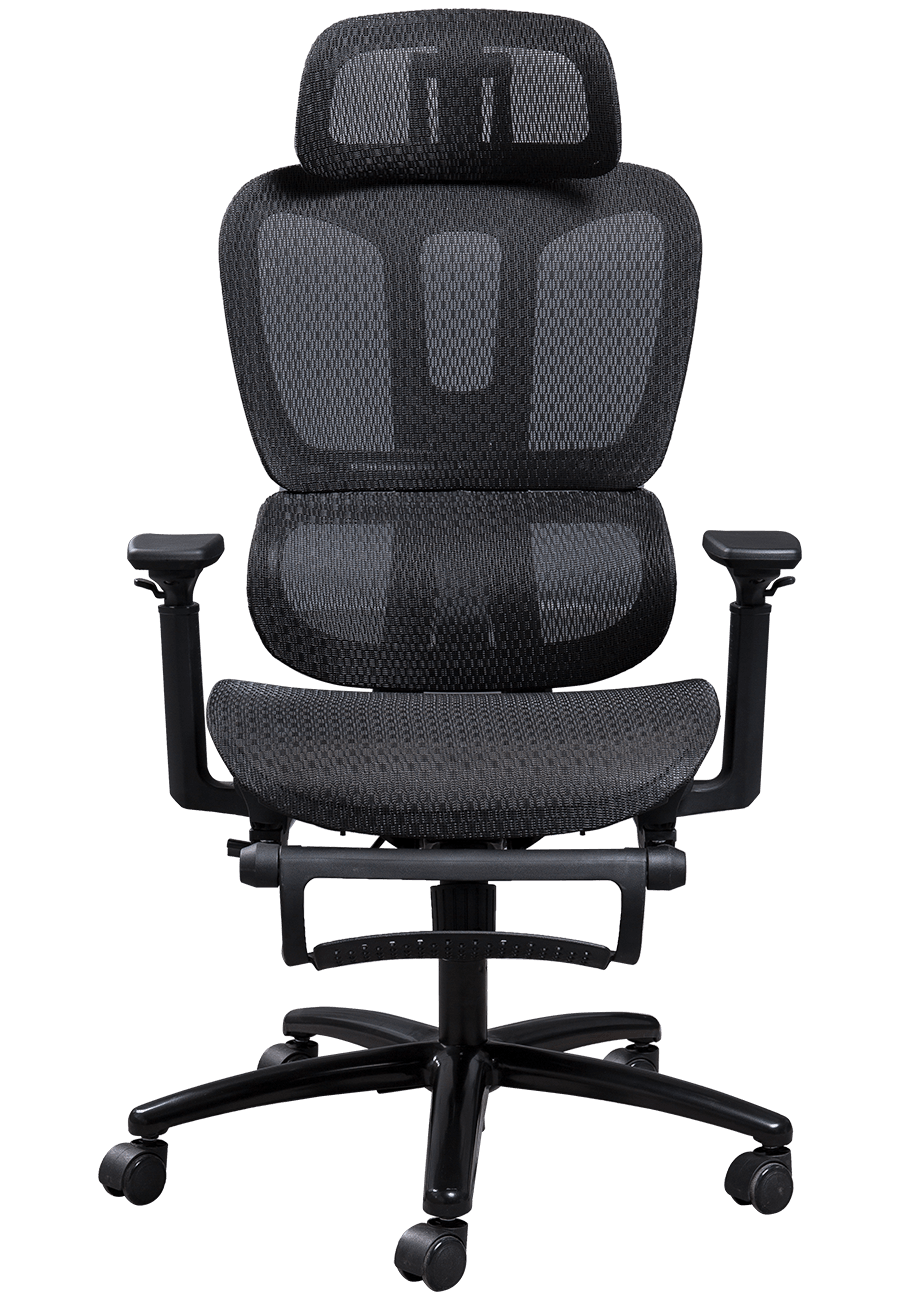 Ergonomisk mesh kontorstol Plastramme Klassisk design mesh stol Justerbar nakkestøtte Kontorstol med fodstøtte