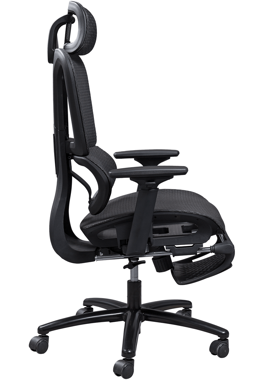 Ergonomisk mesh kontorstol Plastramme Klassisk design mesh stol Justerbar nakkestøtte Kontorstol med fodstøtte details