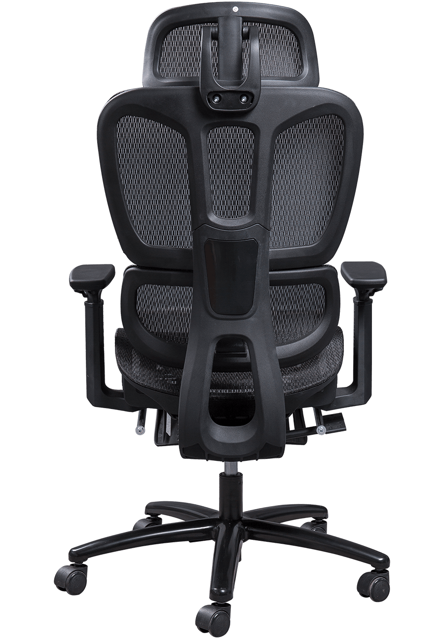 Ergonomisk mesh kontorstol Plastramme Klassisk design mesh stol Justerbar nakkestøtte Kontorstol med fodstøtte details