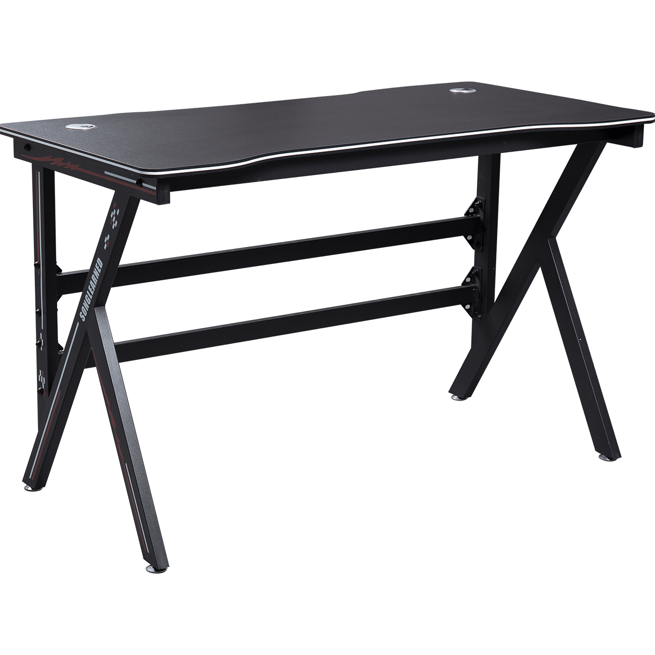 Holdbart K-Shape Gaming Desk Fuldt jernramme Kontor Home PC Gamer Desk details