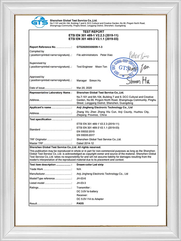 Anji Yuhui Furniture Co., Ltd. TEST RAPPORT 2019